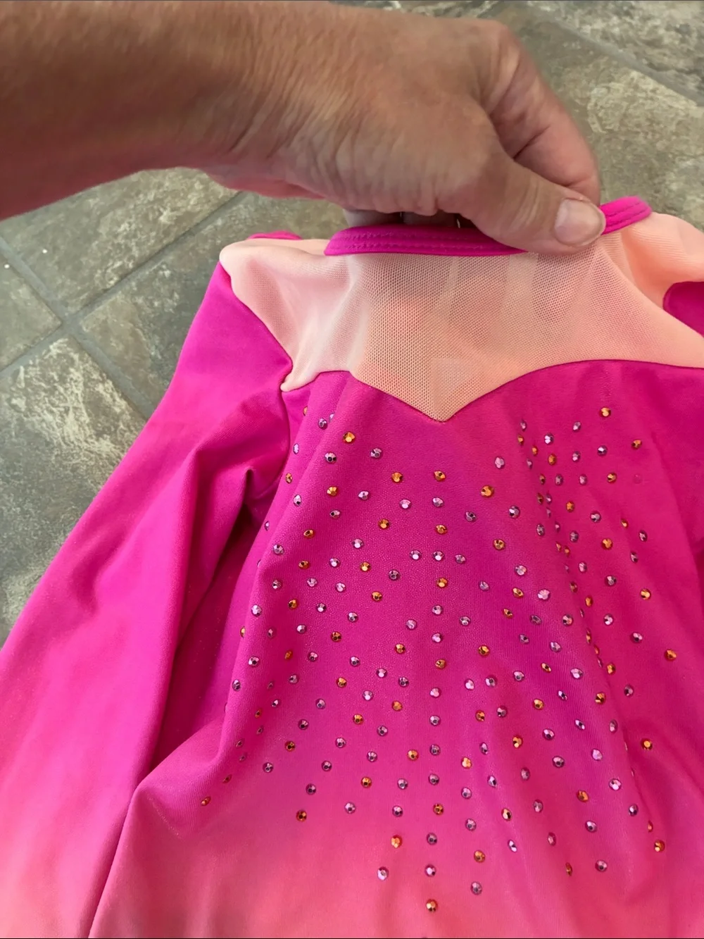 More Than Magic Hot Pink to Peach Ombre Long-Sleeve Dance Leotard
